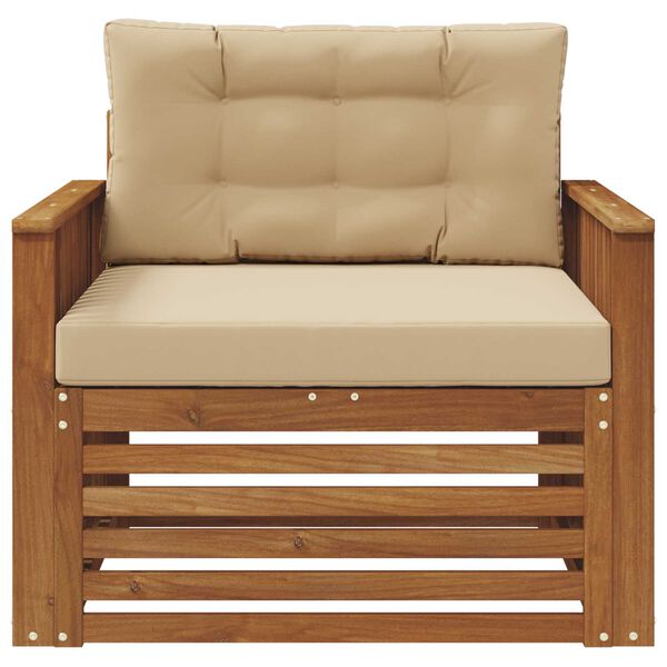 vidaXL Utomhussoffset Massivt akaciatr&auml; och polyester Naturf&auml;rg