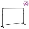 vidaXL Bakgrundsstativ 2 st svart 305x243 cm st&aring;l