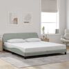 vidaXL Bed Frame "Dover" Light Grey 180x200 cm Velvet