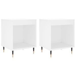 vidaXL S&auml;ngbord 2 st vit 40x35x50 cm konstruerat tr&auml;