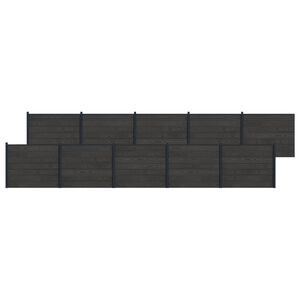 vidaXL St&auml;ngselpanel 10 pcs WPC och aluminium Svart