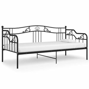 vidaXL S&auml;ngram b&auml;ddsoffa svart metall 90x200 cm