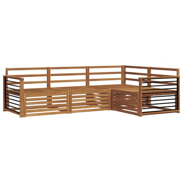 vidaXL Utomhussoffset 4 pcs Naturf&auml;rg Massivt Akaciatr&auml;