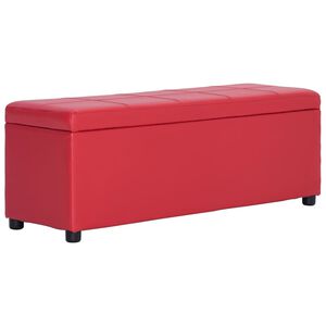 vidaXL B&auml;nk med f&ouml;rvaringsutrymme 116 cm r&ouml;d konstl&auml;der