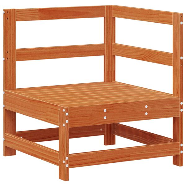 vidaXL Tr&auml;dg&aring;rdsh&ouml;rnssoffa Massivt furu VaxBrun 62 x 62 x 70,5 cm