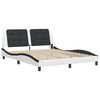 vidaXL Bed Frame with LED without Mattress "Zadar" White and Black 160x200 cm