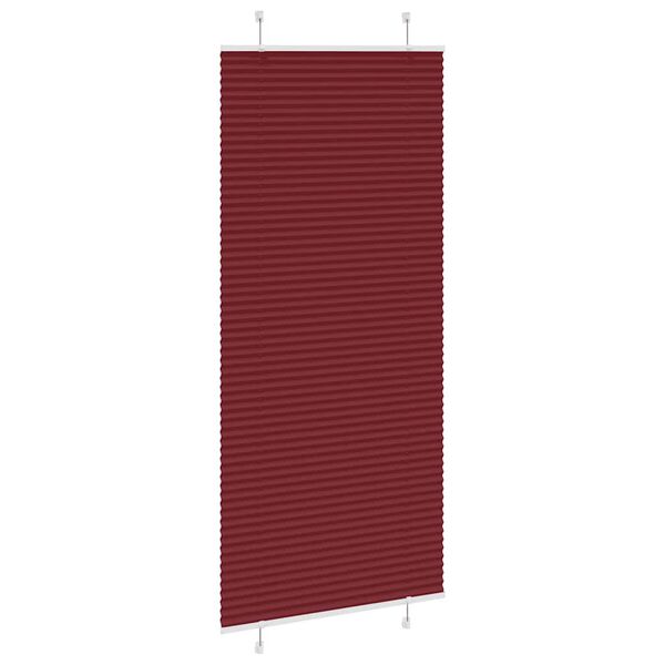 vidaXL Plisserad persienn Bordeaux r&ouml;d 95x200 cm tyg bredd 94,4 cm