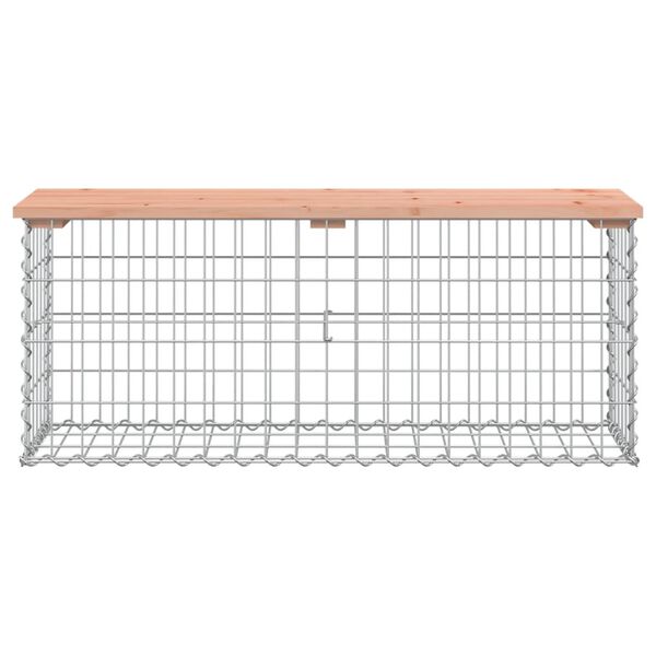 vidaXL Trädgårdsbänk gabion-design 103x31,5x42 cm massivt douglasträ