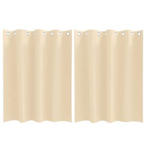 vidaXL M&ouml;rkl&auml;ggningsgardiner med Ringar 2 pcs Kr&auml;m 140 x 140 cm