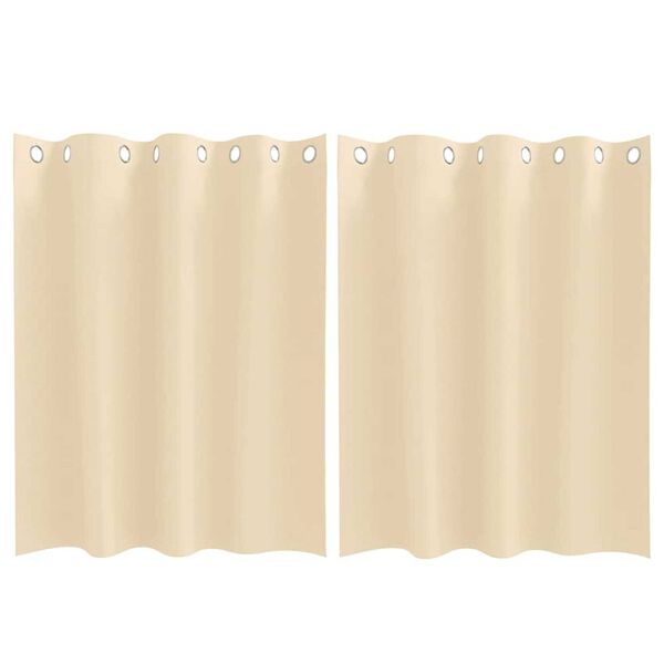 vidaXL M&ouml;rkl&auml;ggningsgardiner med Ringar 2 pcs Kr&auml;m 140 x 140 cm