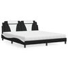 vidaXL Bed "Viana" with Mattress Black and White 180x200 cm Faux Leather