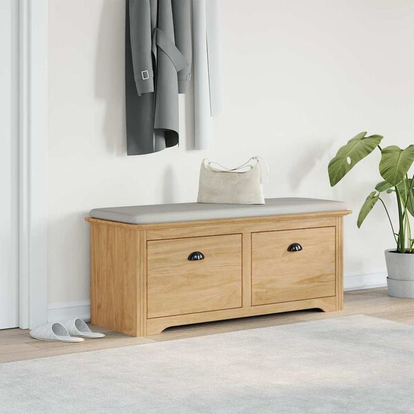 vidaXL Hallb&auml;nk BODO Honung brun 118 x 40 x 50 cm Konstruerat tr&auml;