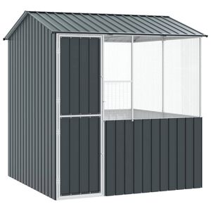 vidaXL F&aring;gelbur Antracit 215 x 209 x 230 cm Galvaniserat St&aring;l