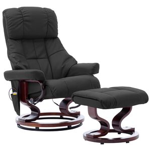 vidaXL Massagef&aring;t&ouml;lj gr&aring; konstl&auml;der och b&ouml;jtr&auml;