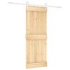 vidaXL Skjutd&ouml;rr Naturlig och vit 80 x 210 cm Massiv furutr&auml;d&ouml;rr