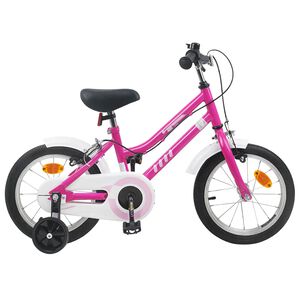 vidaXL Barncykel 12 Tum f&ouml;r 2-4 &aring;ringar Rosa Vit