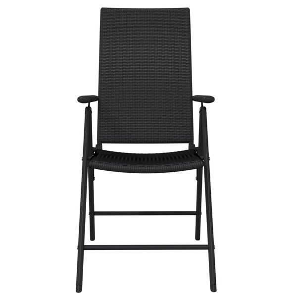 vidaXL Matgrupp för trädgården 7 delar svart