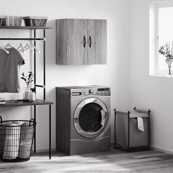 vidaXL V&auml;ggsk&aring;p gr&aring; sonoma 60x31x60 cm konstruerat tr&auml;