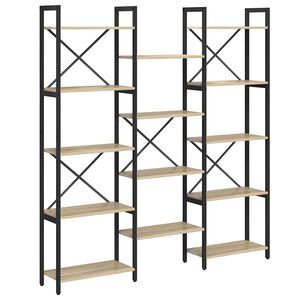vidaXL Hyllsystem 156 x 25 x 167 cm Konstruerat tr&auml; Sonoma-ek