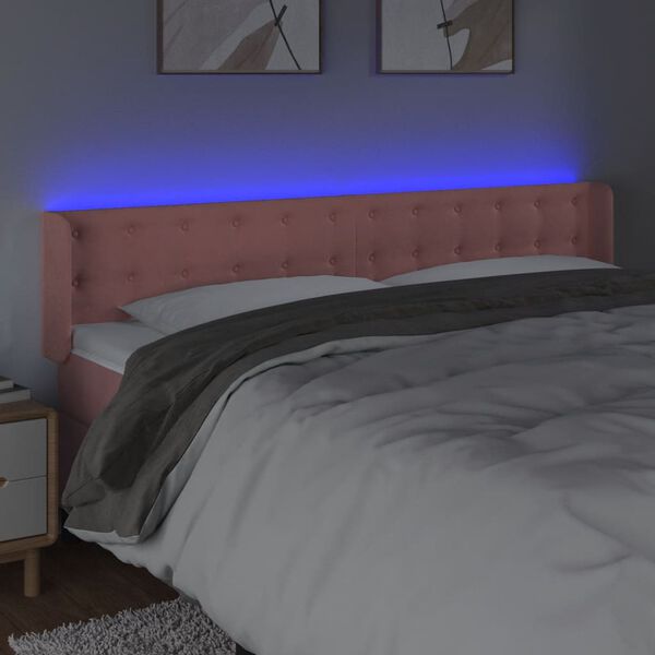 vidaXL S&auml;nggavel LED rosa 203x16x78/88 cm sammet