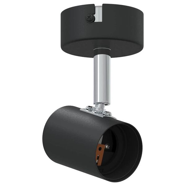 vidaXL Takspotlight med str&aring;lkastare Svart 6,5 x 6 x 11,5 cm Metall