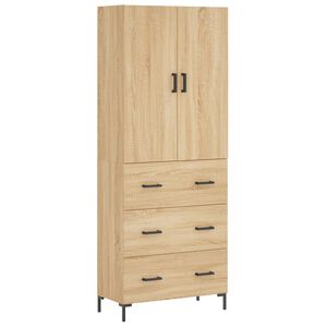 vidaXL H&ouml;gsk&aring;p sonoma-ek 69,5x34x180 cm konstruerat tr&auml;