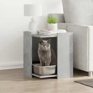 vidaXL Sk&aring;p f&ouml;r kattl&aring;da betonggr&aring; 42x42x51 cm konstruerat tr&auml;