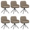 vidaXL Sv&auml;ngande Matstolar 6 pcs Konstl&auml;der Cappuccino