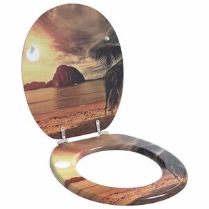 vidaXL Mjukt st&auml;ngande toalettlock Orange 44 x 38 cm MDF-board