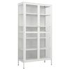 vidaXL Vitrinsk&aring;p vit 90x40x180 cm st&aring;l och h&auml;rdat glas