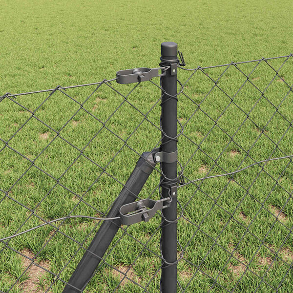 vidaXL St&auml;ngselstolpe Gr&aring; 25 x 0,6 m (60 x 60 mm n&auml;t) St&aring;l och PVC