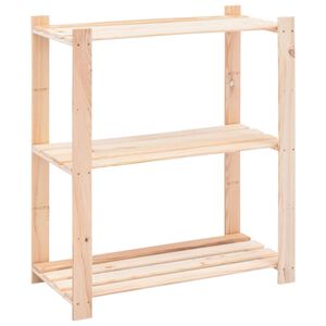 vidaXL F&ouml;rvaringshylla 3 hyllplan 80x38x90 massiv furu 150 kg