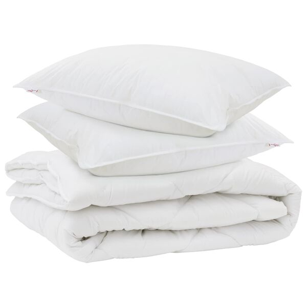 vidaXL All-s&auml;song Duvet med kudde 3 pcs Vit Mikrofiber