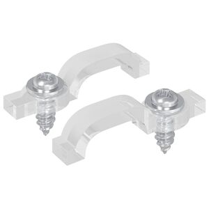 vidaXL LED Strip Clips 23,8 mm 2 st Transparent Plast och J&auml;rn