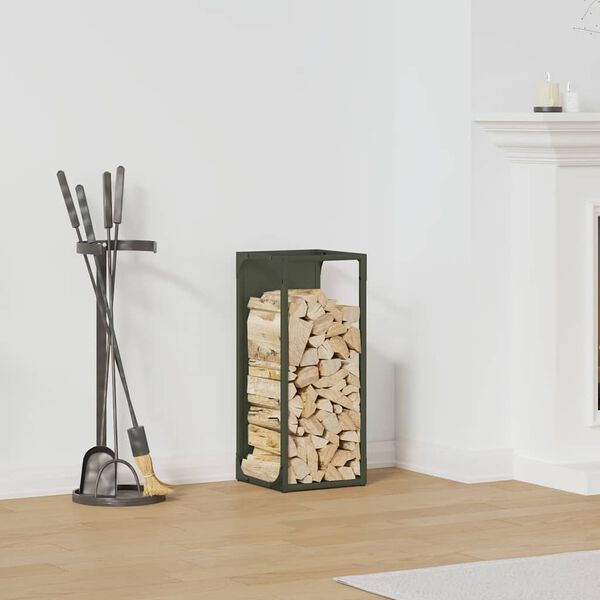 vidaXL Vedställ olivgrön 25x25x60 cm kallvalsat stål