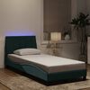 vidaXL Bed Frame with LED without Mattress "Hanko" Dark Green 90x200 cm Velvet