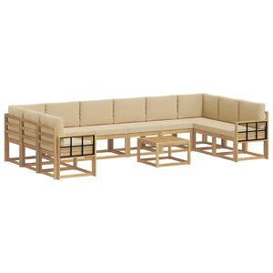 vidaXL Utomhussoffset 11 st Vit och Beige
