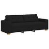 vidaXL Soffa 3 pcs Svart 221 x 80 x 80 cm Linnenblandad tyg