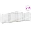 vidaXL Gabioner b&aring;gformade 10 st 400x50x100/120 cm galvaniserat j&auml;rn