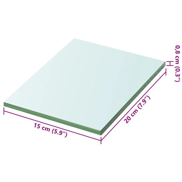 vidaXL Hyllplan glas genomskinlig 20x15 cm