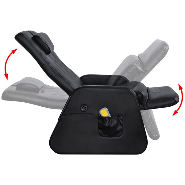 vidaXL Massagefåtölj svart konstläder