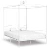 vidaXL S&auml;nghimmel utan madrass vit 160x200 cm metall