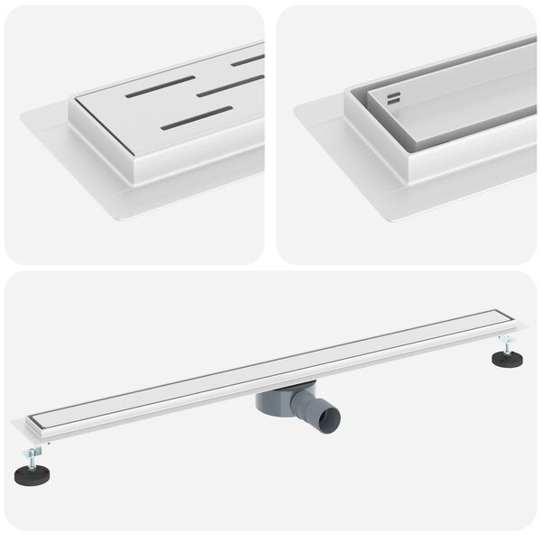 vidaXL Duschavlopp 2-i-1 med 360&deg; Siphon Silver 100 cm