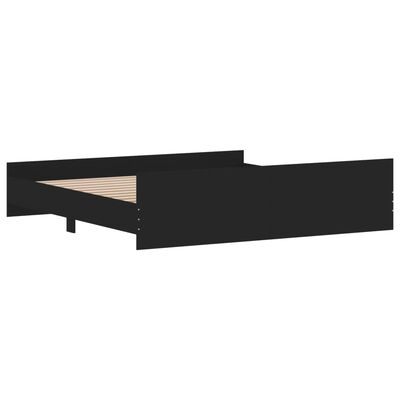vidaXL Sängram med huvudgavel och fotgavel svart 180x200 cm