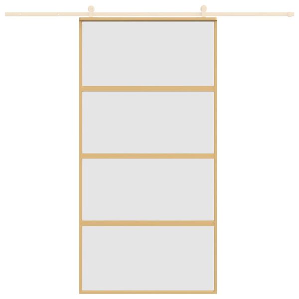 vidaXL Skjutd&ouml;rr guld 102,5x205 cm frostat ESG-glas och aluminium