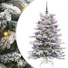 vidaXL Plast Hingad Julgran med LED -remsljus Vit 120 cm PE och PVC
