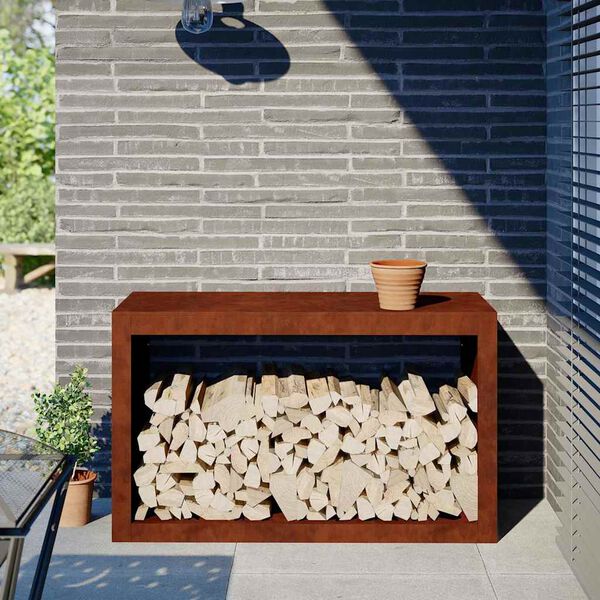 vidaXL Vedst&auml;ll 100x40x60 cm v&auml;derbest&auml;ndigt st&aring;l