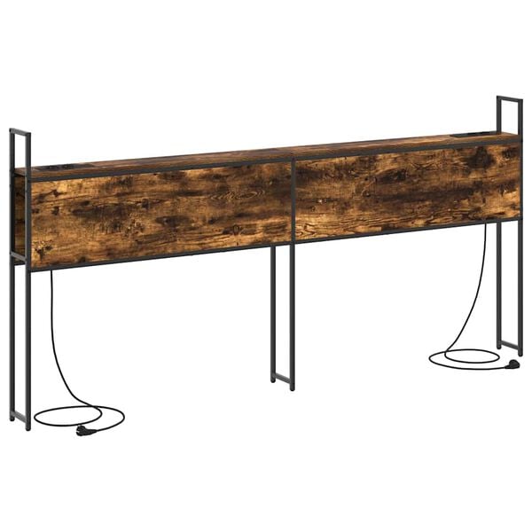 vidaXL F&ouml;rvaringsgavel med Laddstation R&ouml;kf&auml;rgad ek 203 x 15 x 98 cm