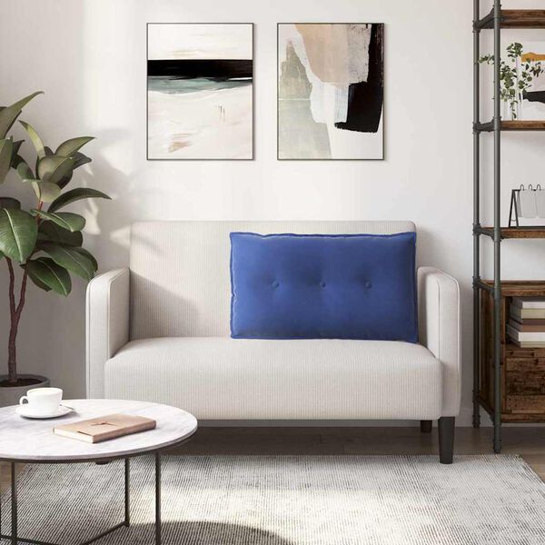 vidaXL Ryggkudde Polisbl&aring; 80 x 50 cm Kordread tyg