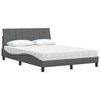 vidaXL Bed with Mattress "Hanko" Dark Grey 140x200 cm Fabric